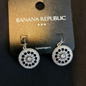 Banana Republic Silver Rhinestone Pave Earrings